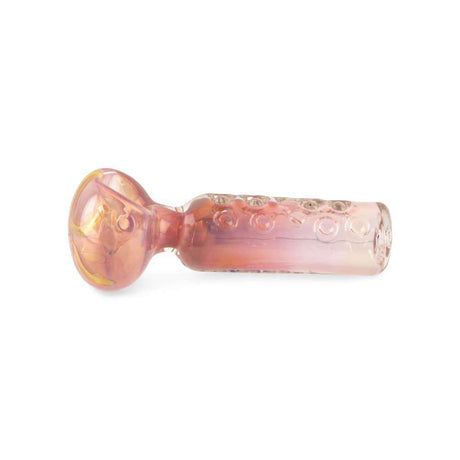 Custom Glass 5 Gold Fumed Pink and Orange Spoon Hand Pipe