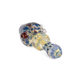 Custom Glass 5 Silver Fumed Honeycomb Blue and Yellow Hand Pipe