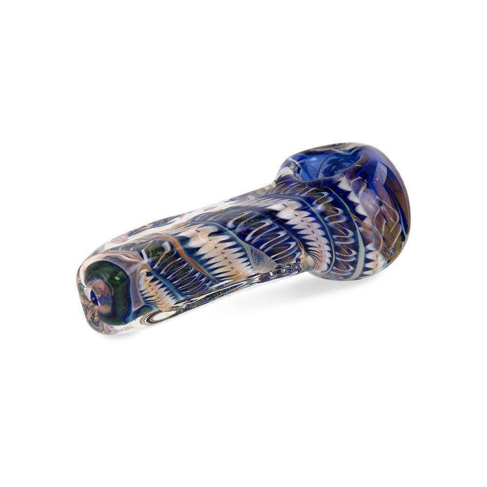 Custom Glass Hand Pipe - 3.5" - Gold Fumed Brick