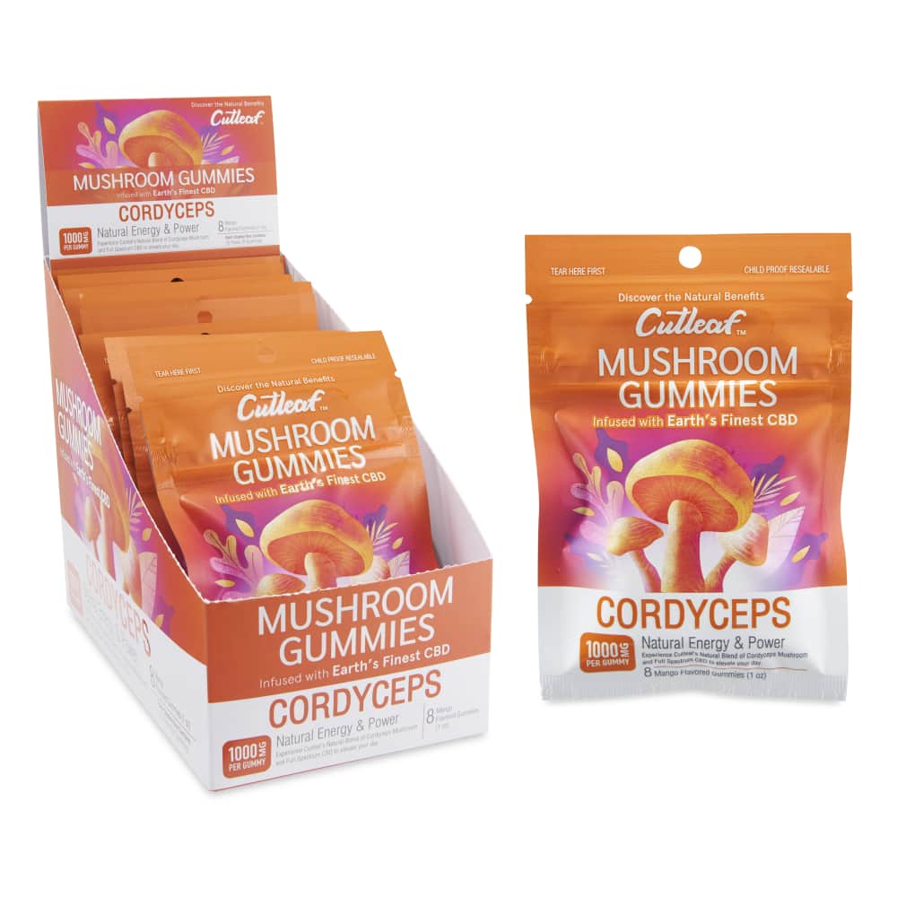 Cutleaf Exotics 1000mg Mushroom Gummies 10ct Display