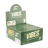 Vibes Papers King Size Organic Hemp Rolling Papers and Vibes Tips Display - 24ct