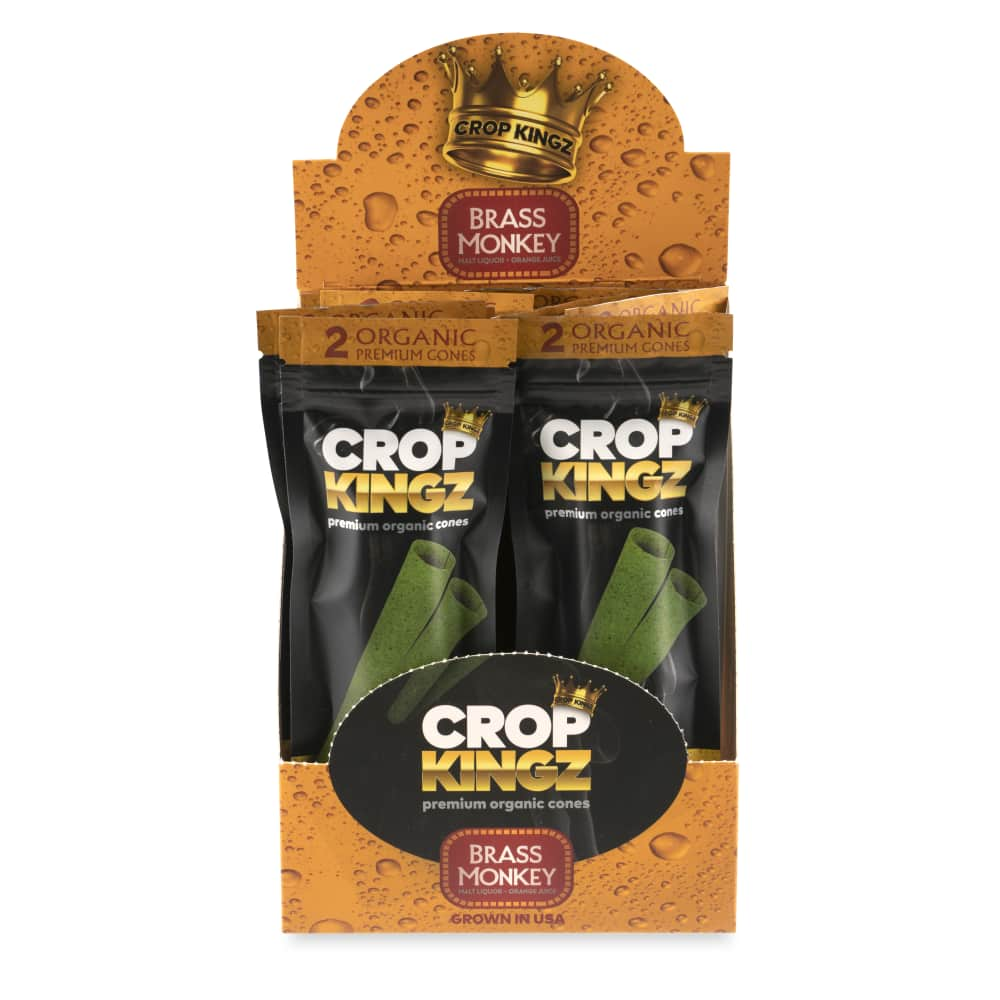 Crop Kingz Premium Organic Pre-Rolled King Size Cone 2-Pack Pouch 10ct Display