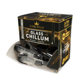 King Palm Glass Chillum 24ct Dispensing POP Display - Black & Clear