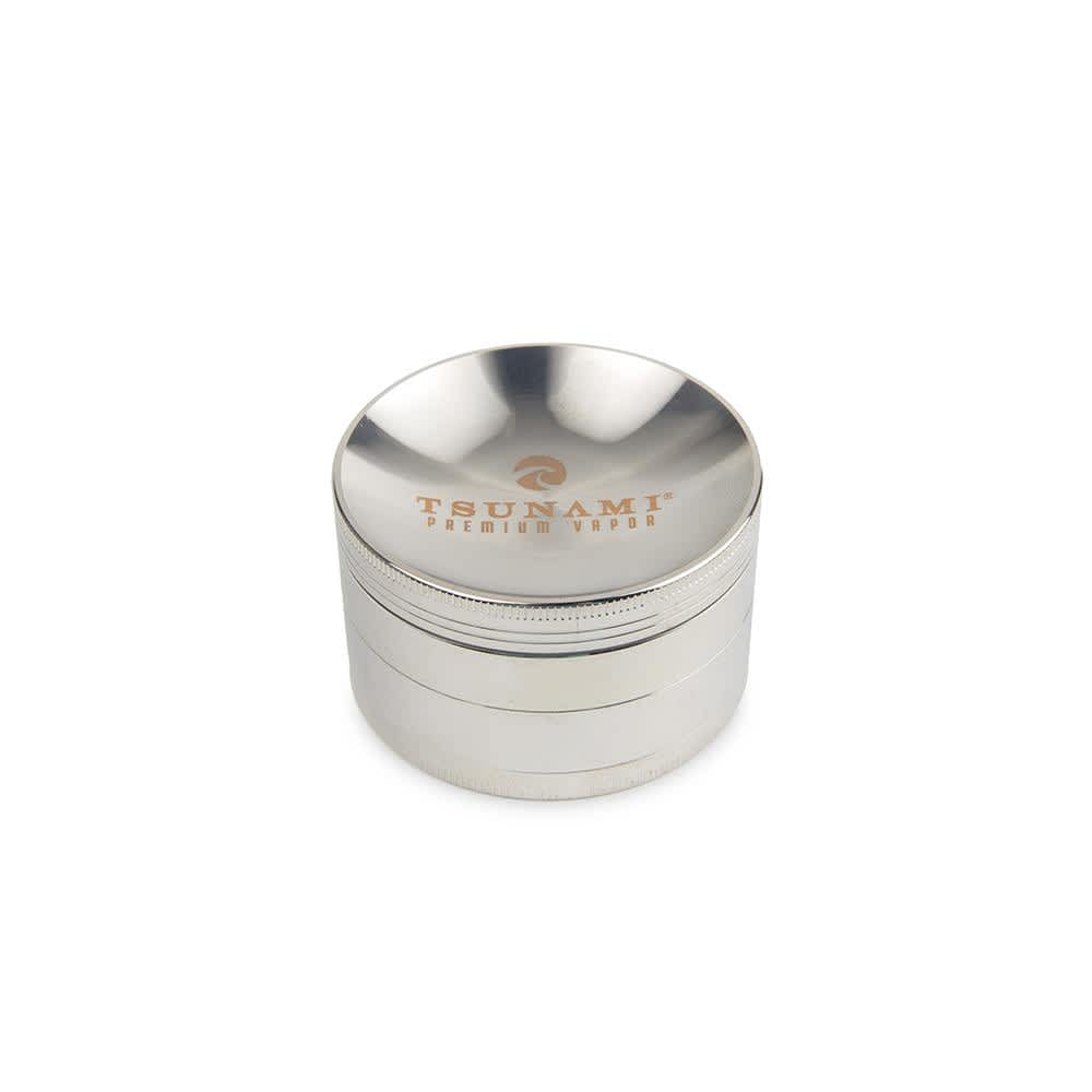 TSUNAMI DRY HERB GRINDER 63 MM CAVED TOP - SILVER