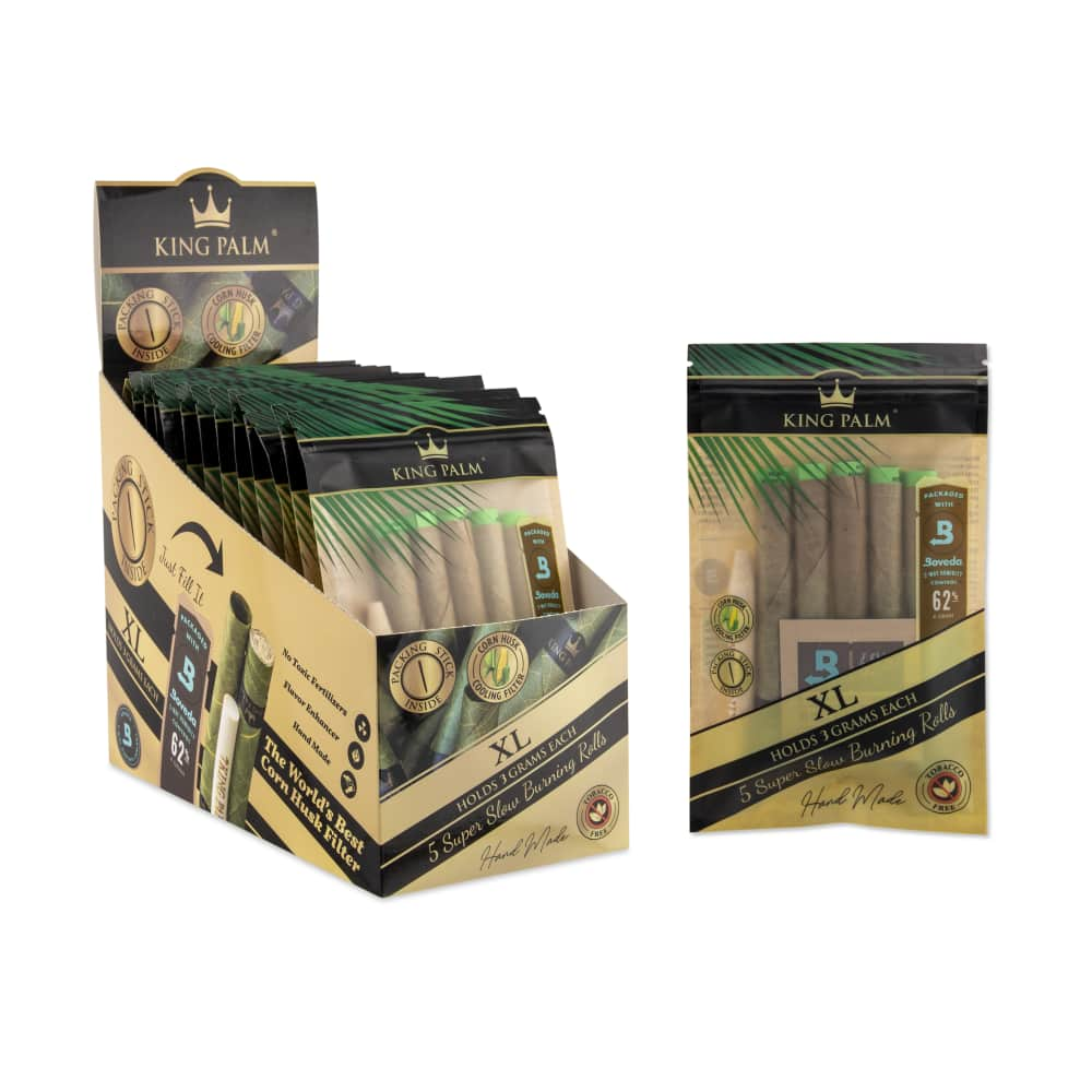 King Palm XL Size Natural Pre-Rolled 5pk Leaf Tubes - 15ct