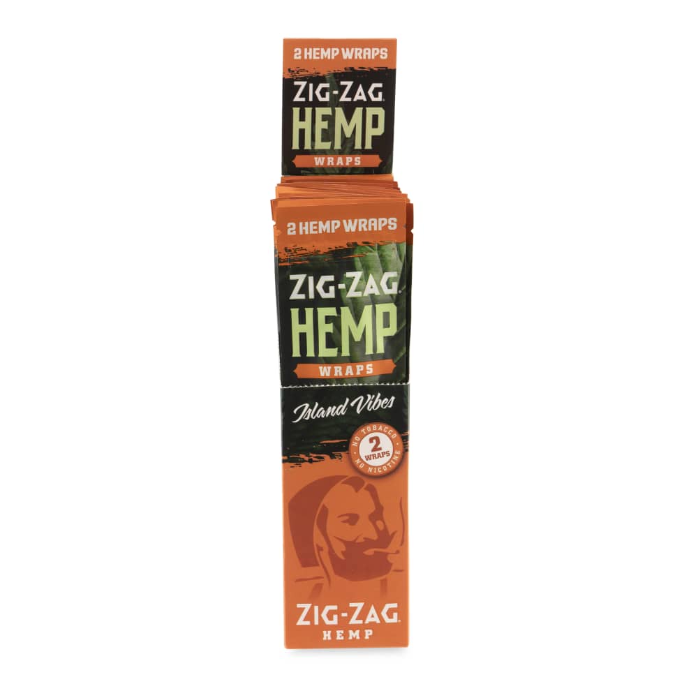 Zig Zag 2pk Island Vibes Hemp Wrap Display – 25ct