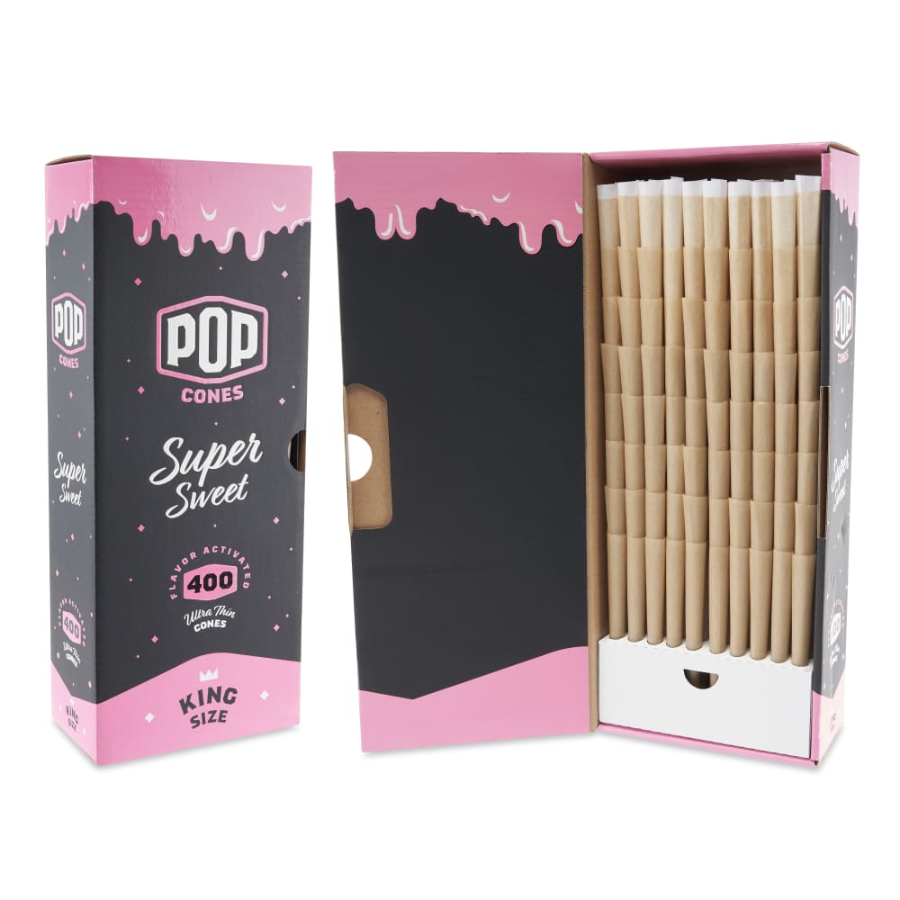 Pop Cones King Size Pre-Rolled Cones with Flavor Tip 400ct Bulk