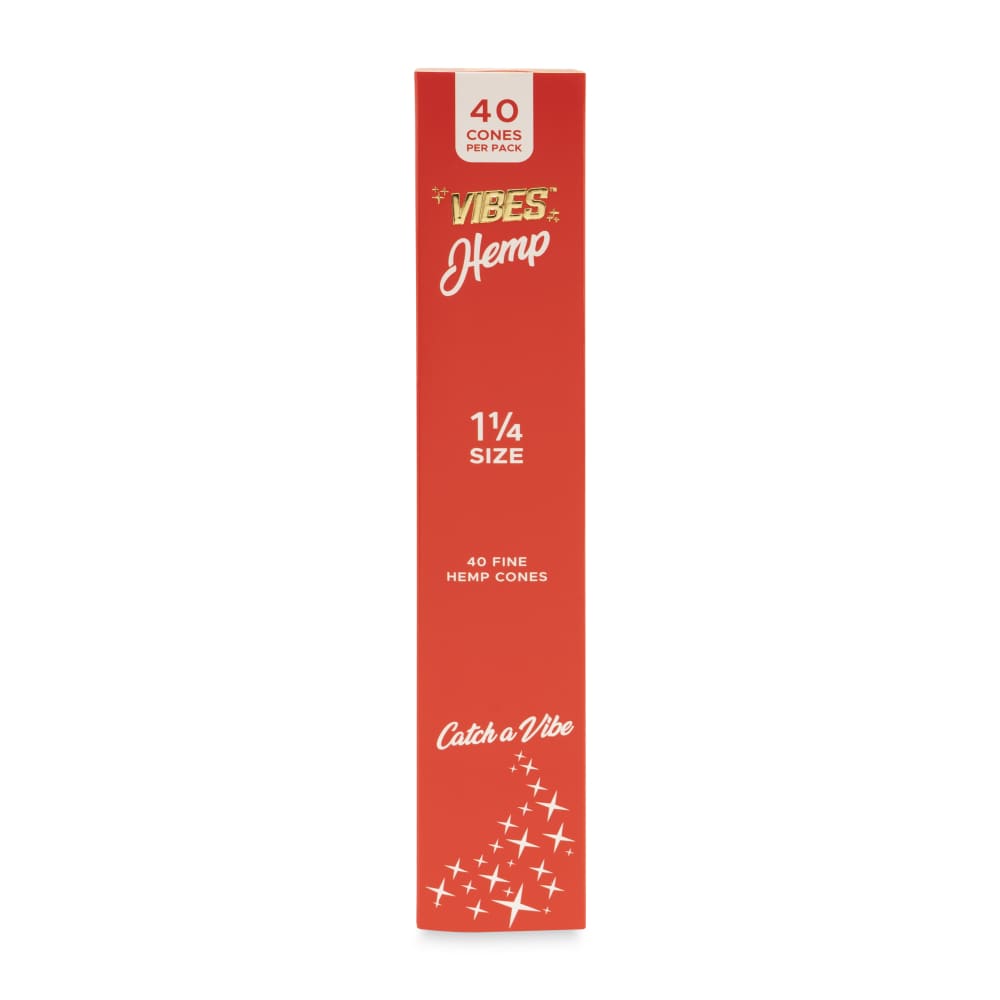 Vibes Cones 1 ¼ Size 40pk Pre-Rolled Cones Display – 8ct