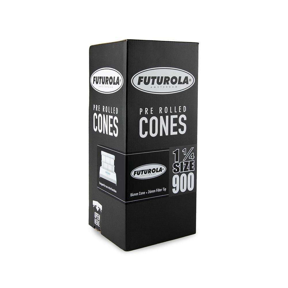 Futurola Cones -1 1/4 - Classic White - Non-Printed Tip - 900ct