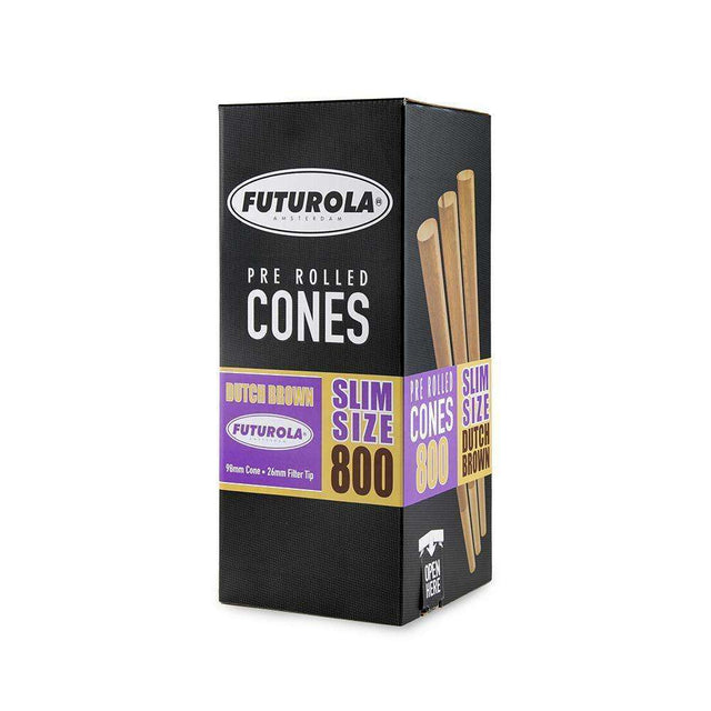 Futurola Cones - 98mm - Dutch Brown - Non-Printed Tip - 800ct