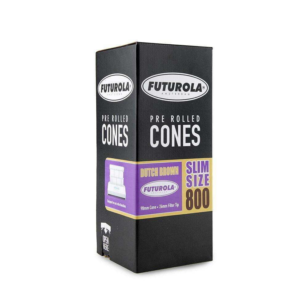 Futurola Cones - 98mm - Dutch Brown - Non-Printed Tip - 800ct