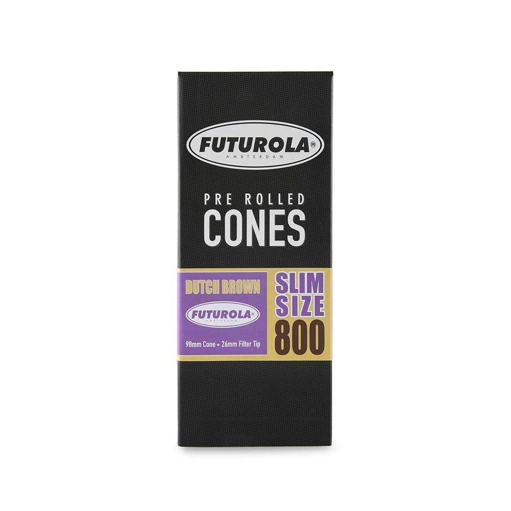 Futurola Cones - 98mm - Dutch Brown - Non-Printed Tip - 800ct