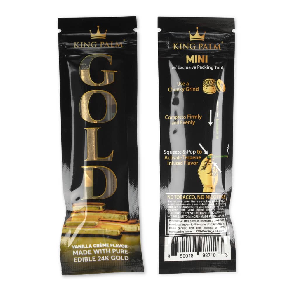 King Palm Mini 1pk Vanilla Gold Leaf Tubes - 15ct