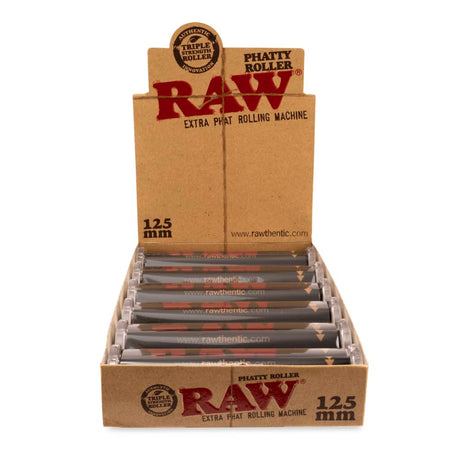 RAW Phatty 125mm Clear Extra Large Rolling Paper Machine Counter Display  6ct
