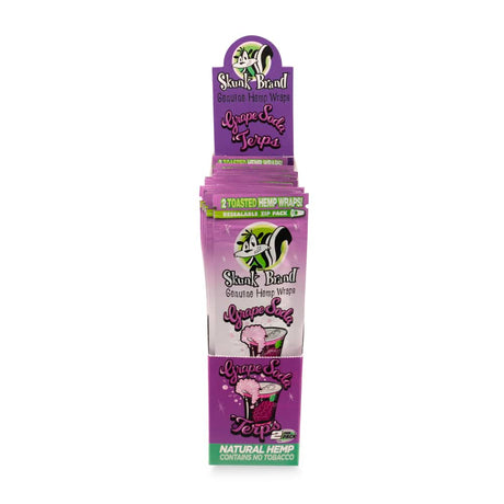 Skunk Brand Terp-Infused 2pk Pouch Grape Soda Hemp Wrap Counter Display  25ct