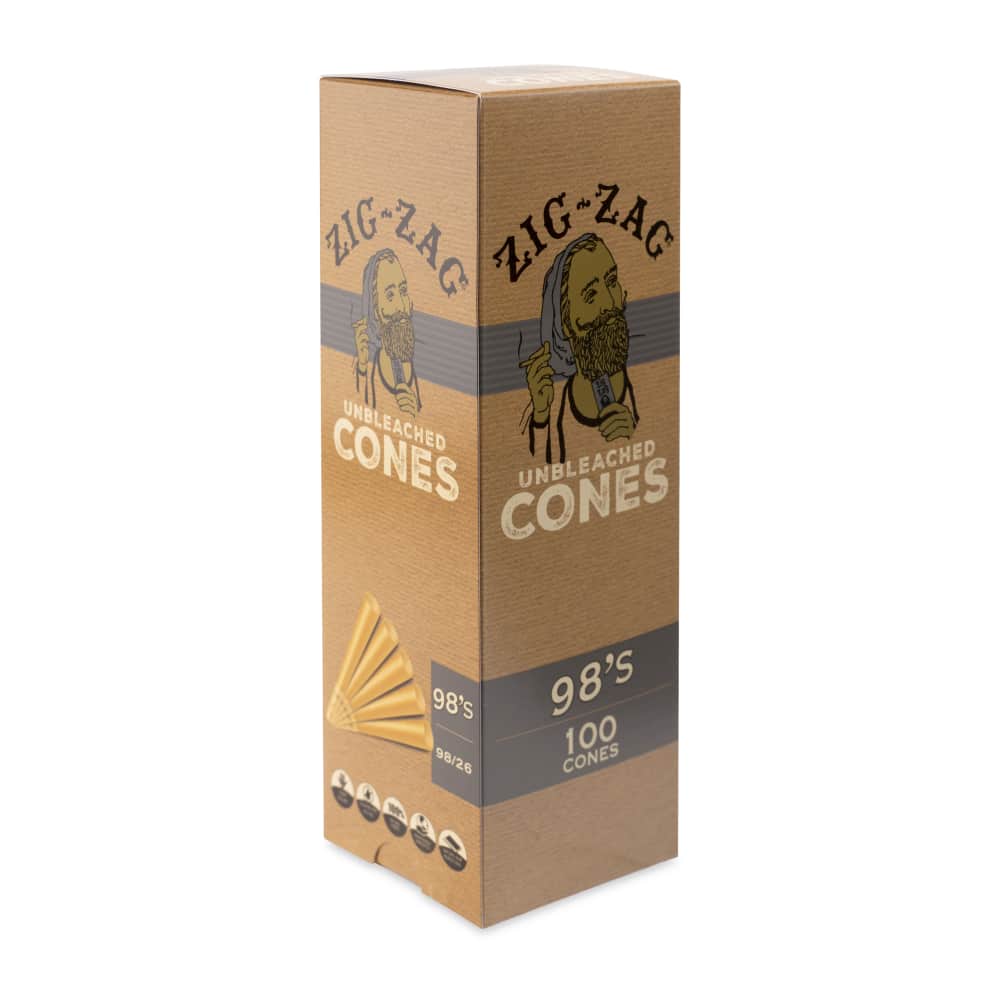 Zig Zag 98s Size Unbleached Mini Bulk Cones  100ct