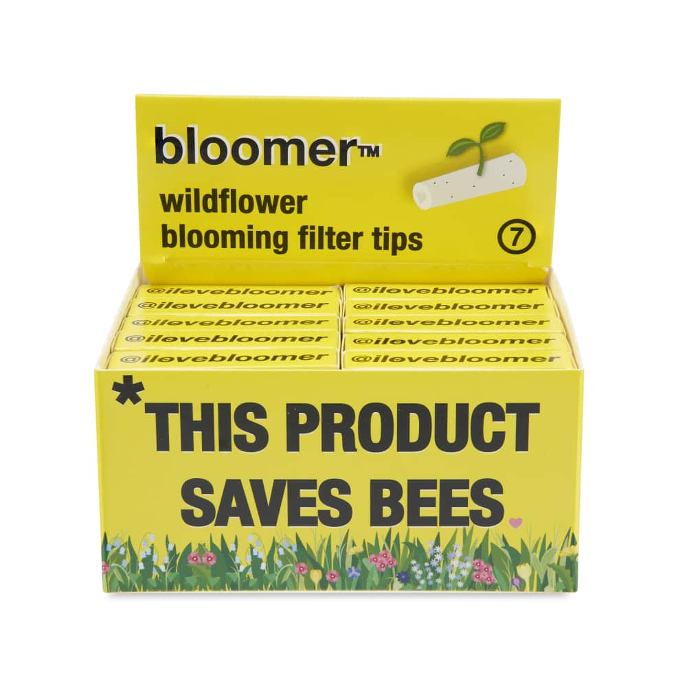 Bloomer Wax 7pk Filter Tips with Wildflower Seeds – 12ct Display