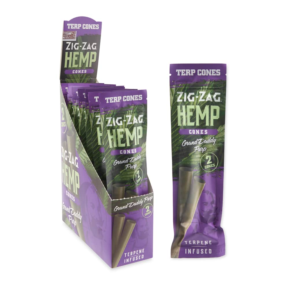 Zig Zag Terp-Infused 2pk Hemp Cones 15ct POP Display