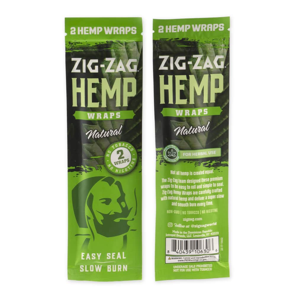 Zig Zag 2pk Natural Hemp Wrap Display – 25ct