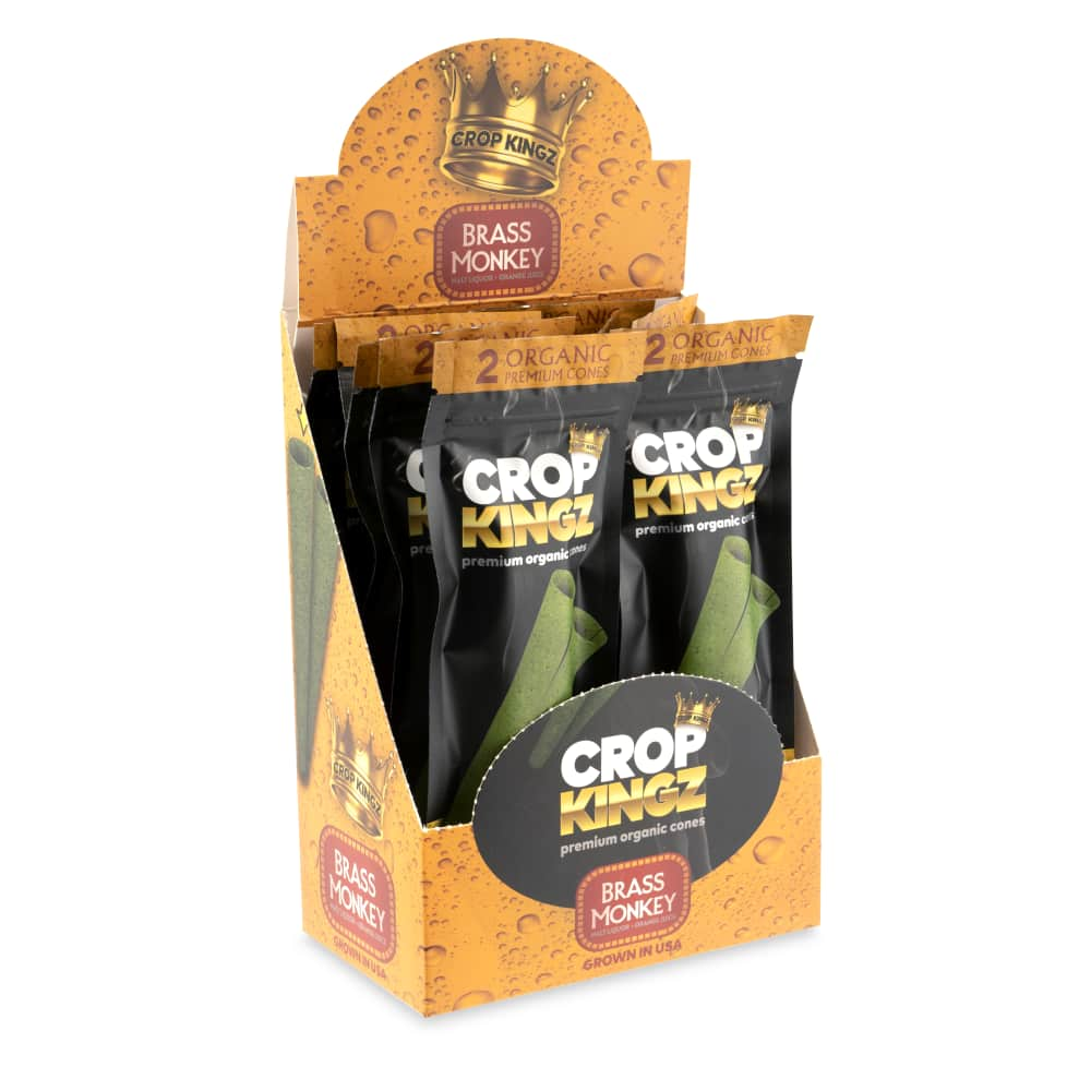 Crop Kingz Premium Organic Pre-Rolled King Size Cone 2-Pack Pouch 10ct Display