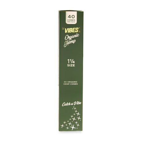 Vibes Organic Hemp Cones 1 ¼ Size 40pk Pre-Rolled Cones Display  8ct