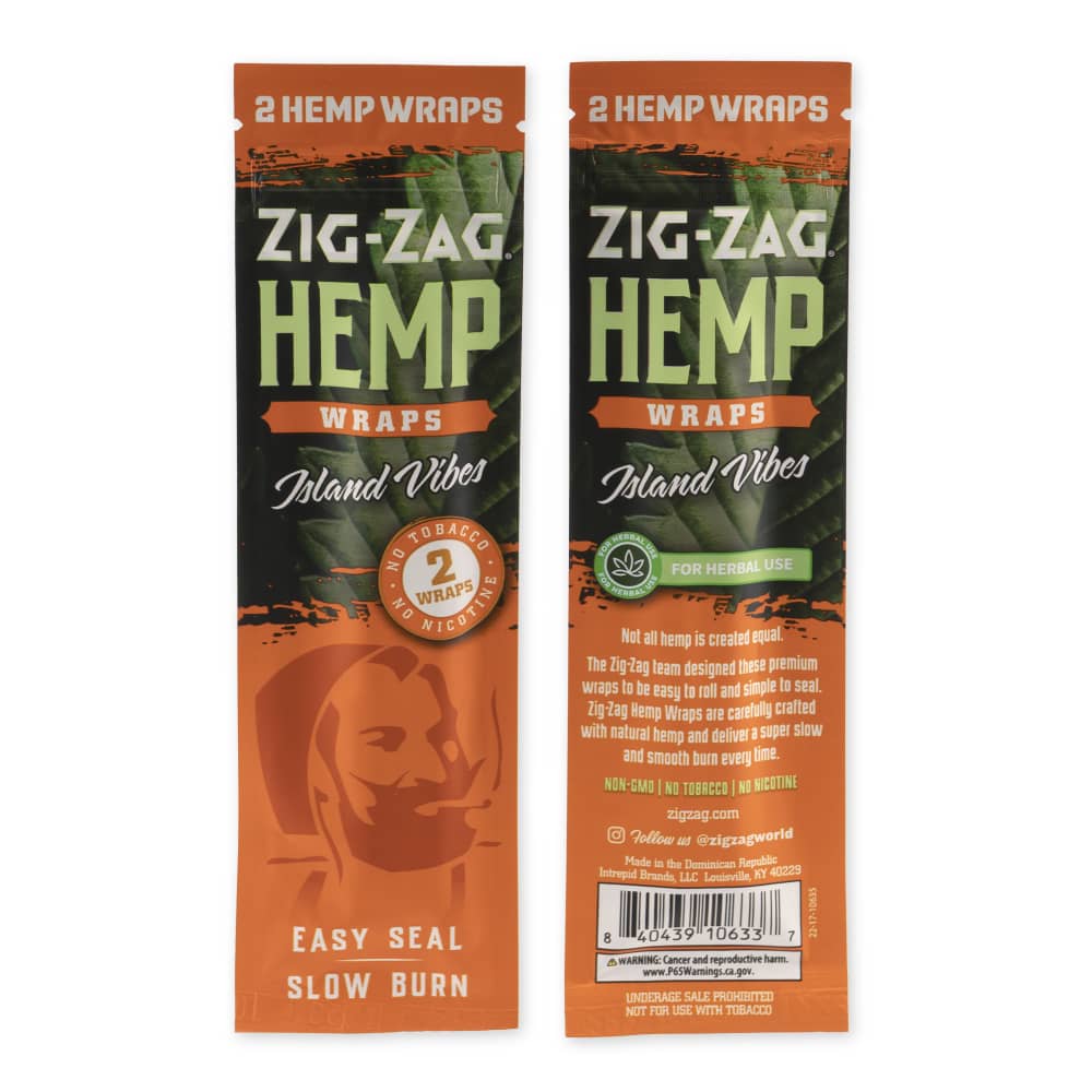 Zig Zag 2pk Island Vibes Hemp Wrap Display – 25ct