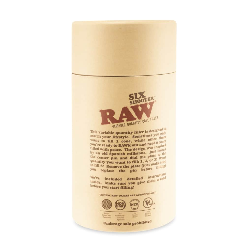 RAW Lean Size Black Six Shooter Cone Filler