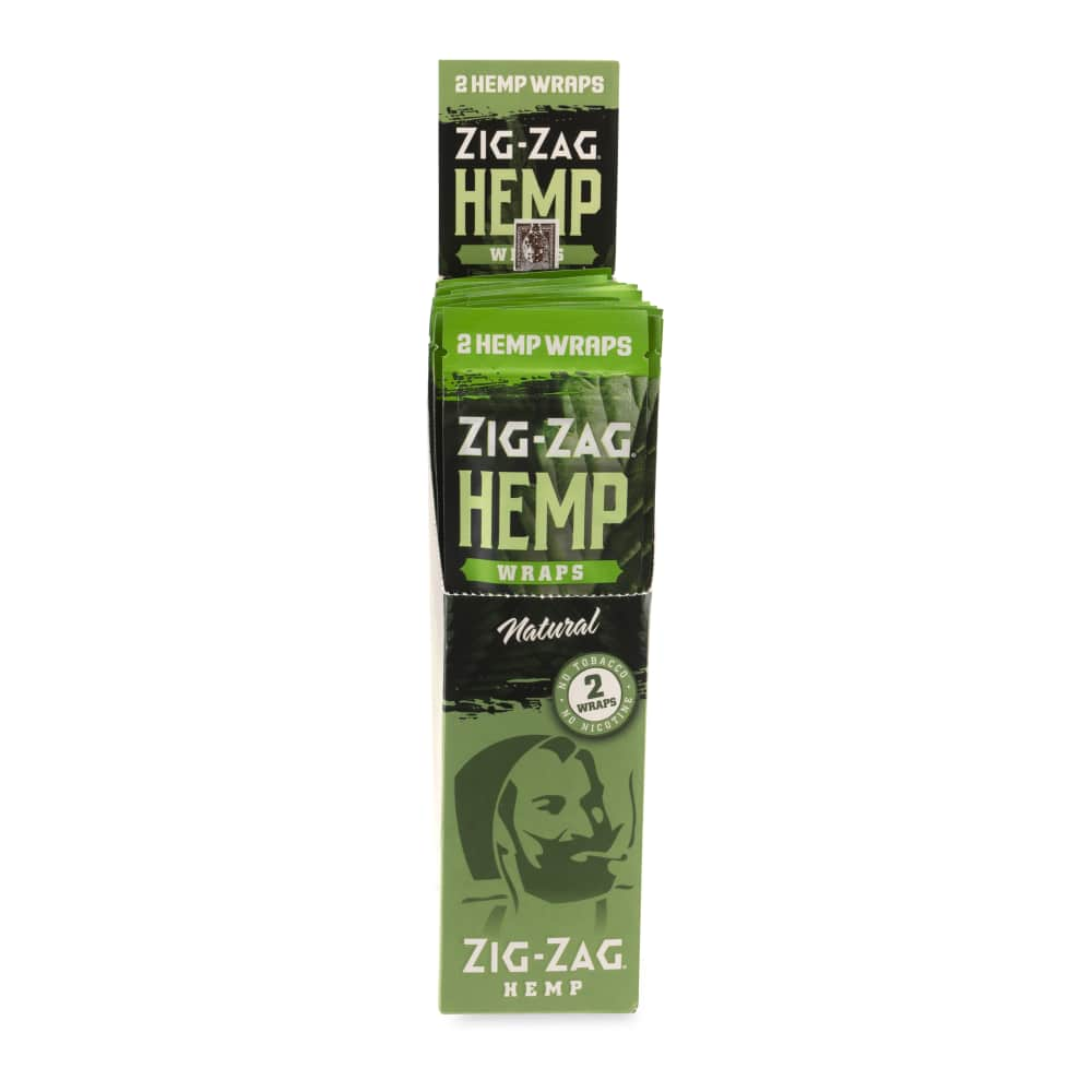 Zig Zag 2pk Natural Hemp Wrap Display – 25ct