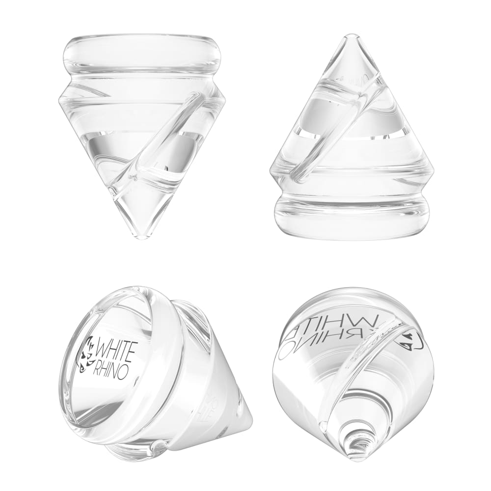 White Rhino Glass Spinner Diamond Carb Cap Clear Display Tube – 15ct