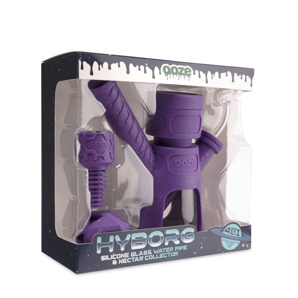 Ooze Hyborg Silicone Glass 4-in-1 Hybrid Water Pipe and Nectar Collector