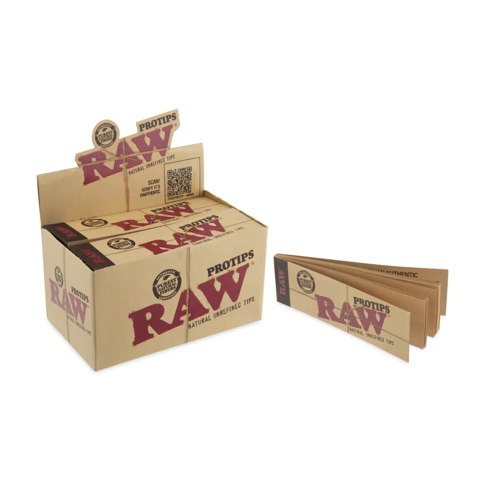 RAW Papers Pro Tips Rolling Paper Filter Tips 21pk Booklet Display  24ct