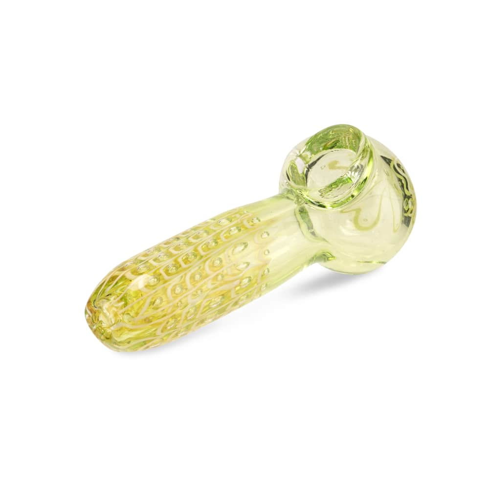 Custom Glass 3.5” Lime Slyme Spoon Hand Pipe