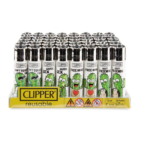 Clipper Lighter 48ct Plastic POP Counter Display – Cactus