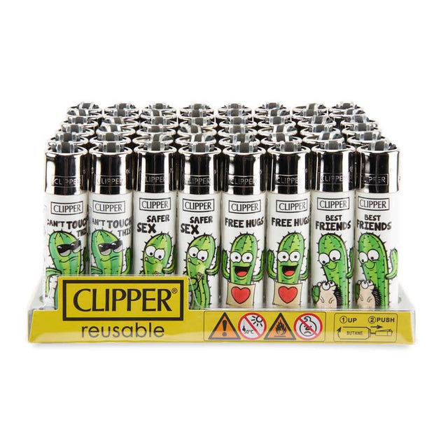 Clipper Lighter 48ct Plastic POP Counter Display – Cactus