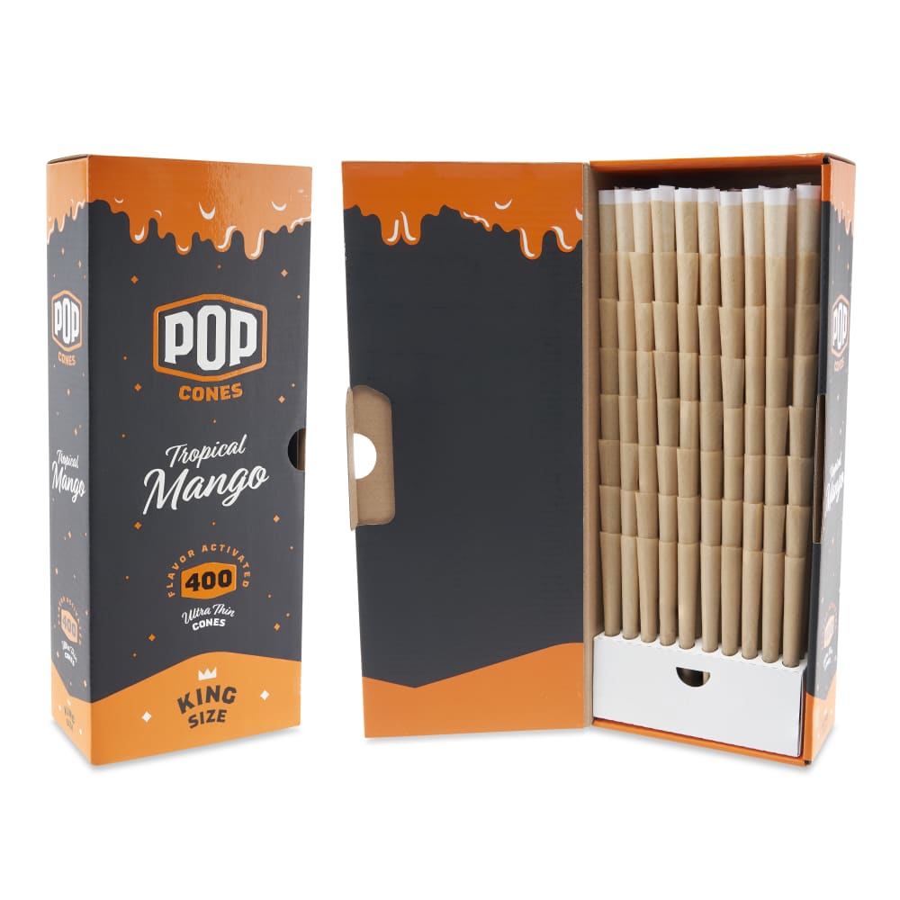 Pop Cones King Size Pre-Rolled Cones with Flavor Tip 400ct Bulk