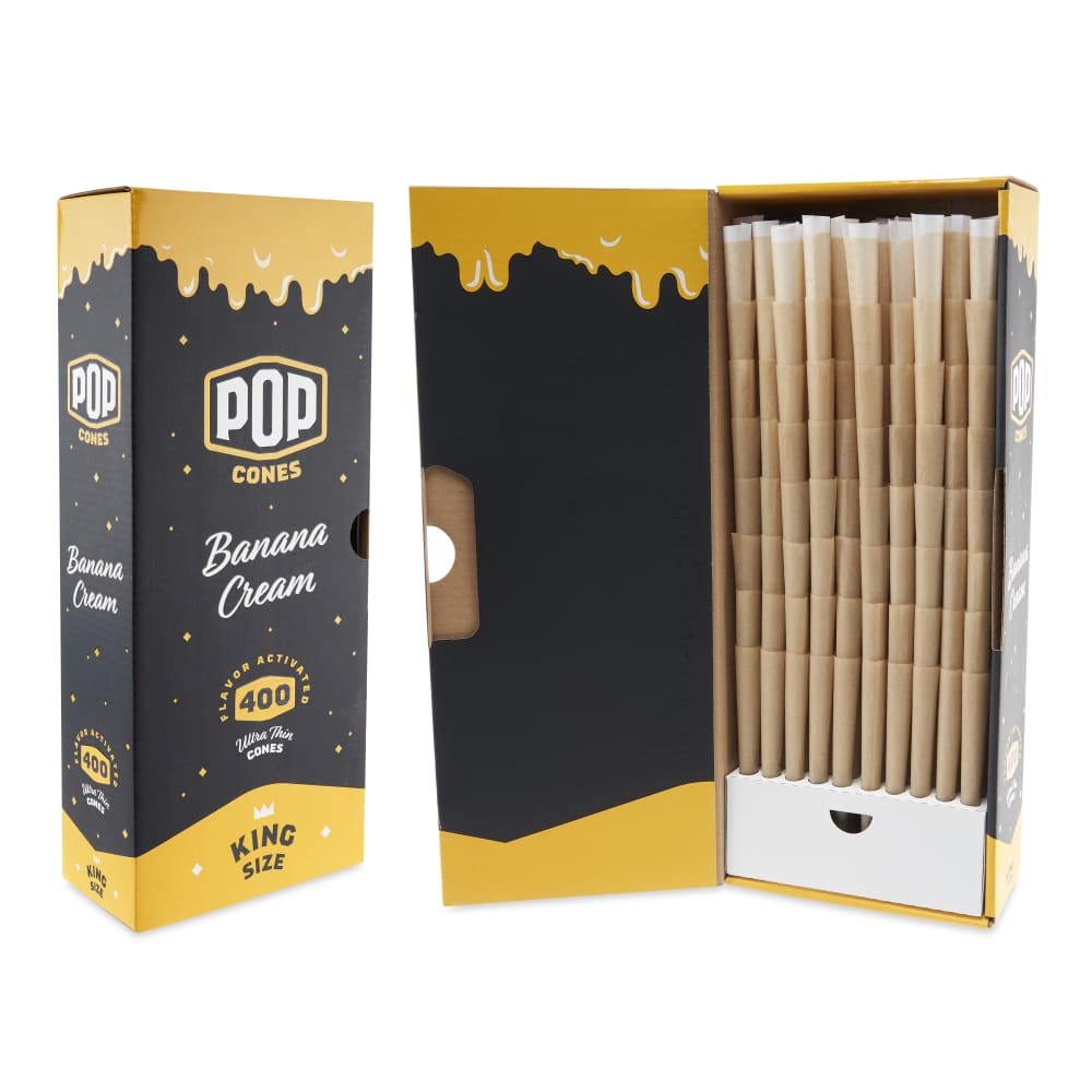 Pop Cones King Size Pre-Rolled Cones with Flavor Tip 400ct Bulk