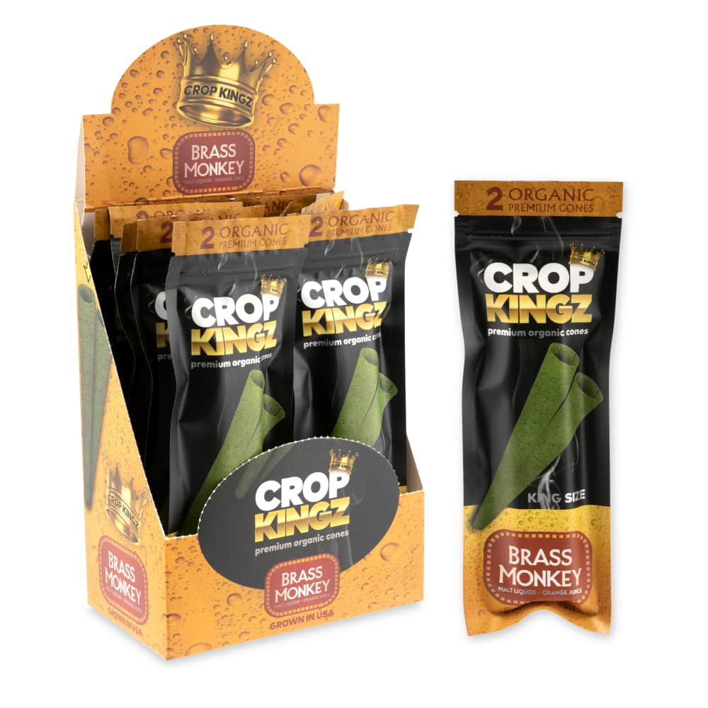 Crop Kingz Premium Organic Pre-Rolled King Size Cone 2-Pack Pouch 10ct Display