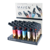 Maven Alpha Butane Torch Lighter 15ct Display – Assorted Chrome