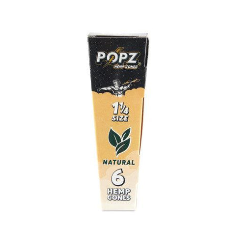 POPZ Hemp Cones 6pk 1 ¼ Size 30ct Display – Natural