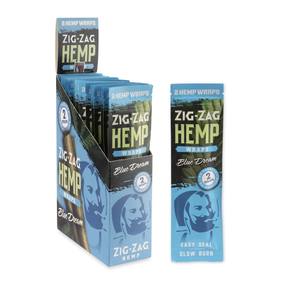 Zig Zag 2pk Blue Dream Hemp Wrap Display – 25ct