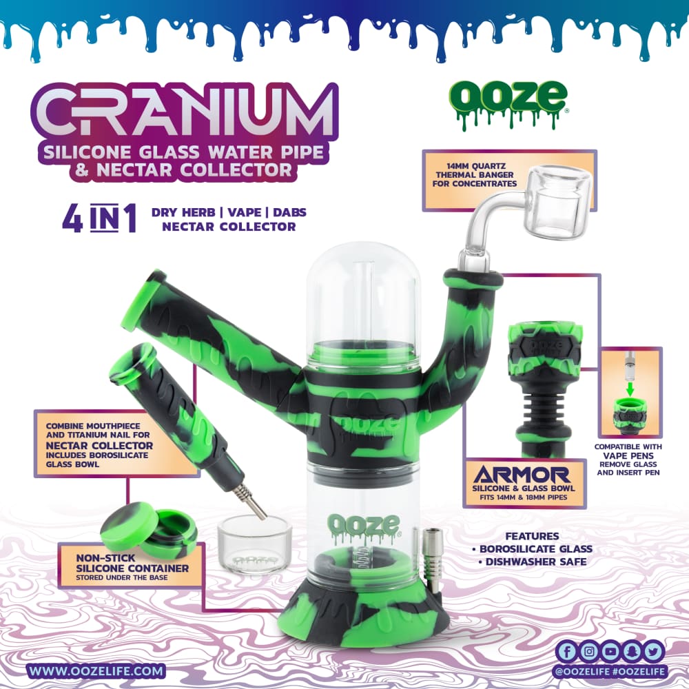 Ooze Cranium Silicone 4-in-1 Hybrid Water Pipe