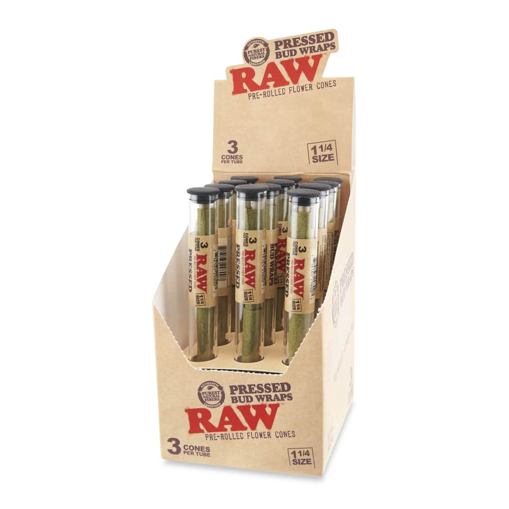 1 1/4 Size Raw Pressed Bud Cones 12ct – 1 ¼ Size 3pk Tubes