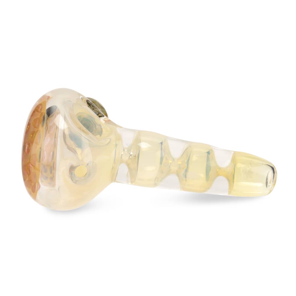 Custom Glass 5” Silver Fumed Honeycomb Spoon Hand Pipe