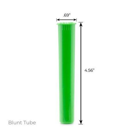 Loud Lock Green Blunt Tubes Plastic Airtight Smell Proof Joint Container Waterproof Cone Storage Pop Top Vials - 1,000 Count