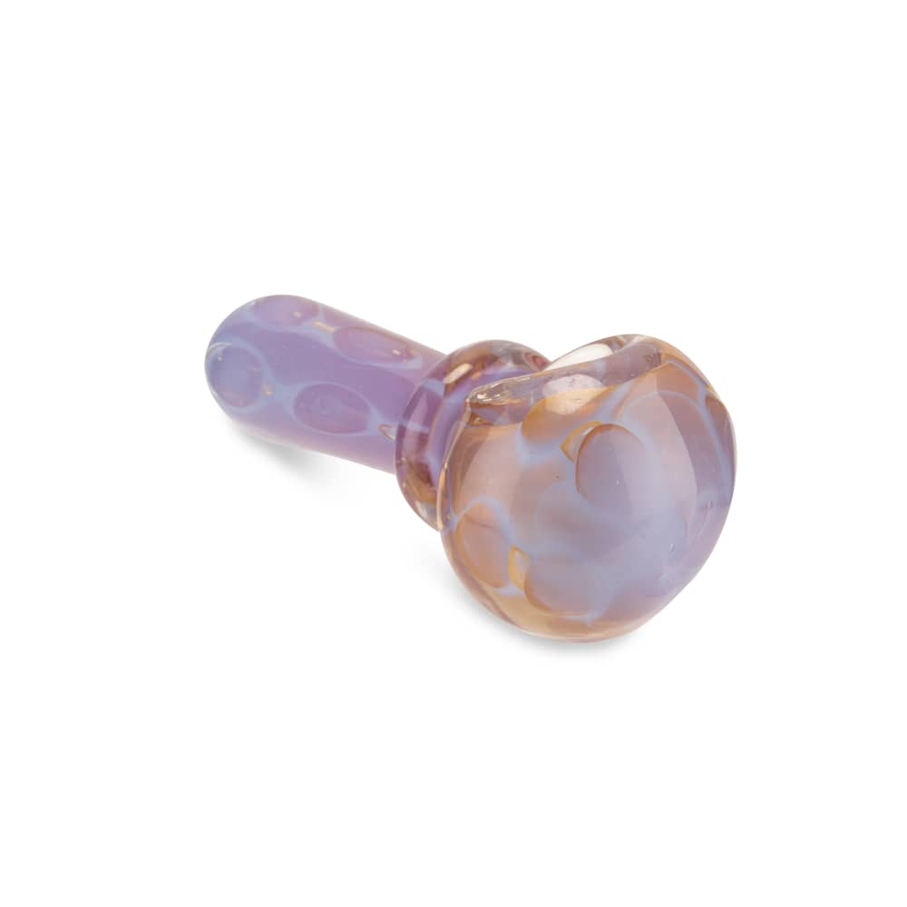 Custom Glass 3.5” Gold Fumed Slyme Tube Spoon Hand Pipe