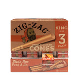 Zig Zag Unbleached 3pk King Size Cones Dispensing Display - 36ct