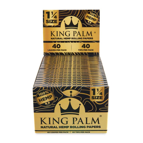 King Palm Hemp Rolling Papers and Filter Tips 22ct Display – 1 ¼ Size – Natural