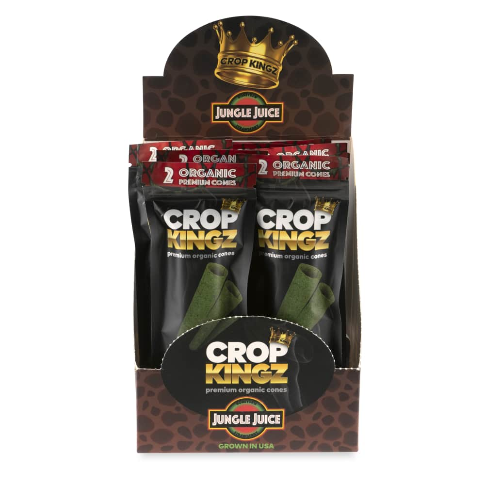 Crop Kingz Premium Organic Pre-Rolled King Size Cone 2-Pack Pouch 10ct Display