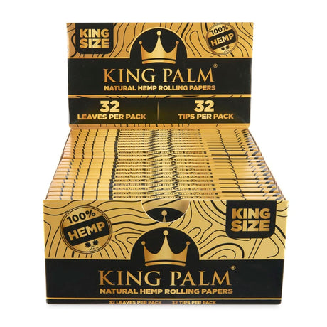 King Palm Hemp Natural Rolling Papers & Tips 22ct Display – King Size