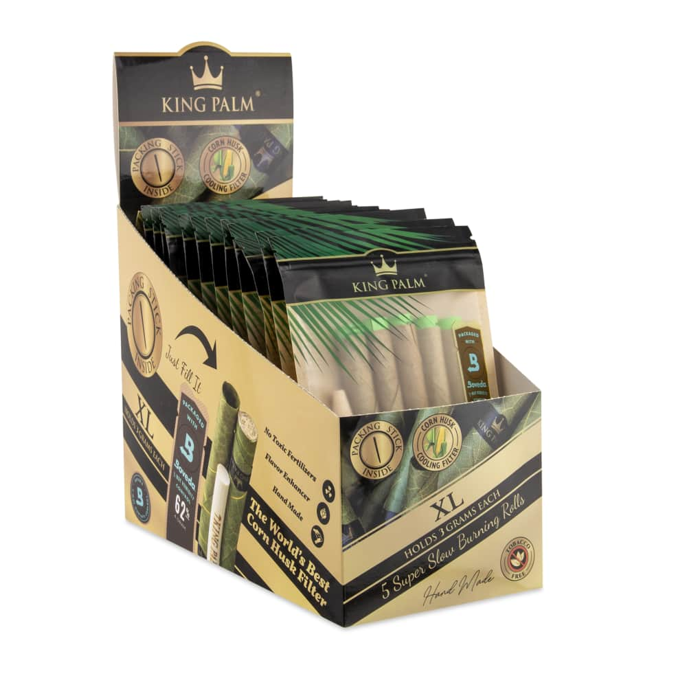 King Palm XL Size Natural Pre-Rolled 5pk Leaf Tubes - 15ct